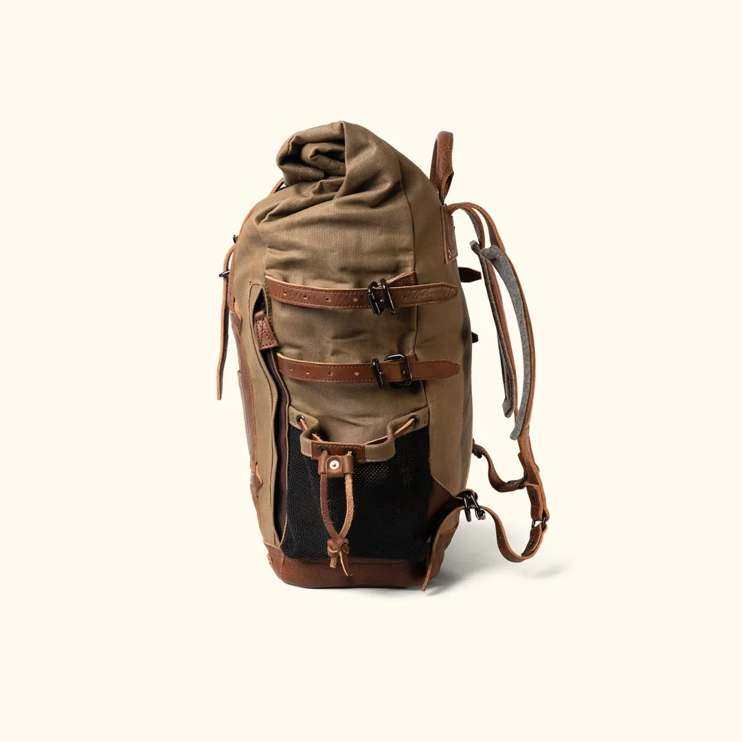 Waxed Canvas Rolltop Backpack | Dakota Collection | Field Khaki