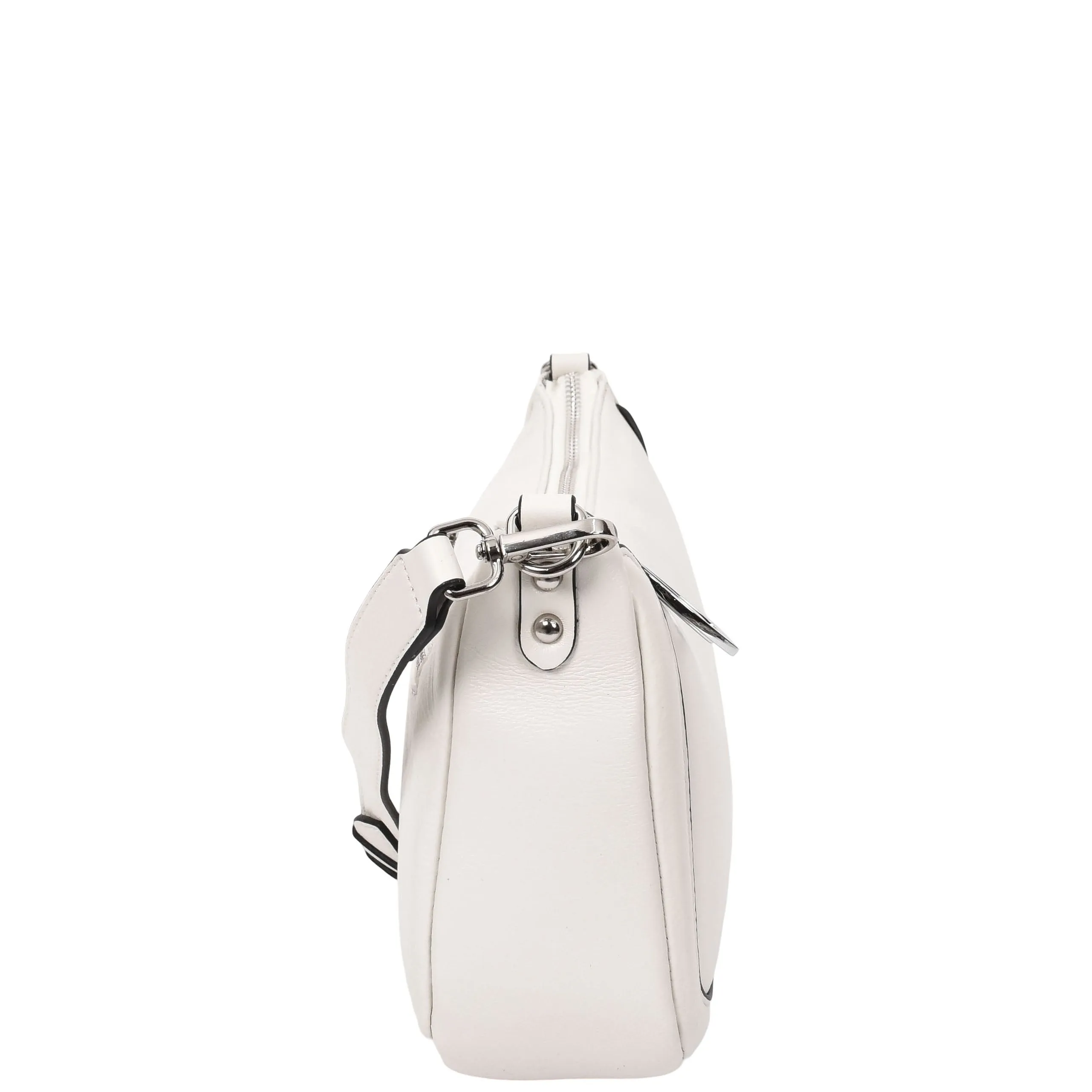 Womens Leather 2-in-1 Cross Body Handbag Aurora White