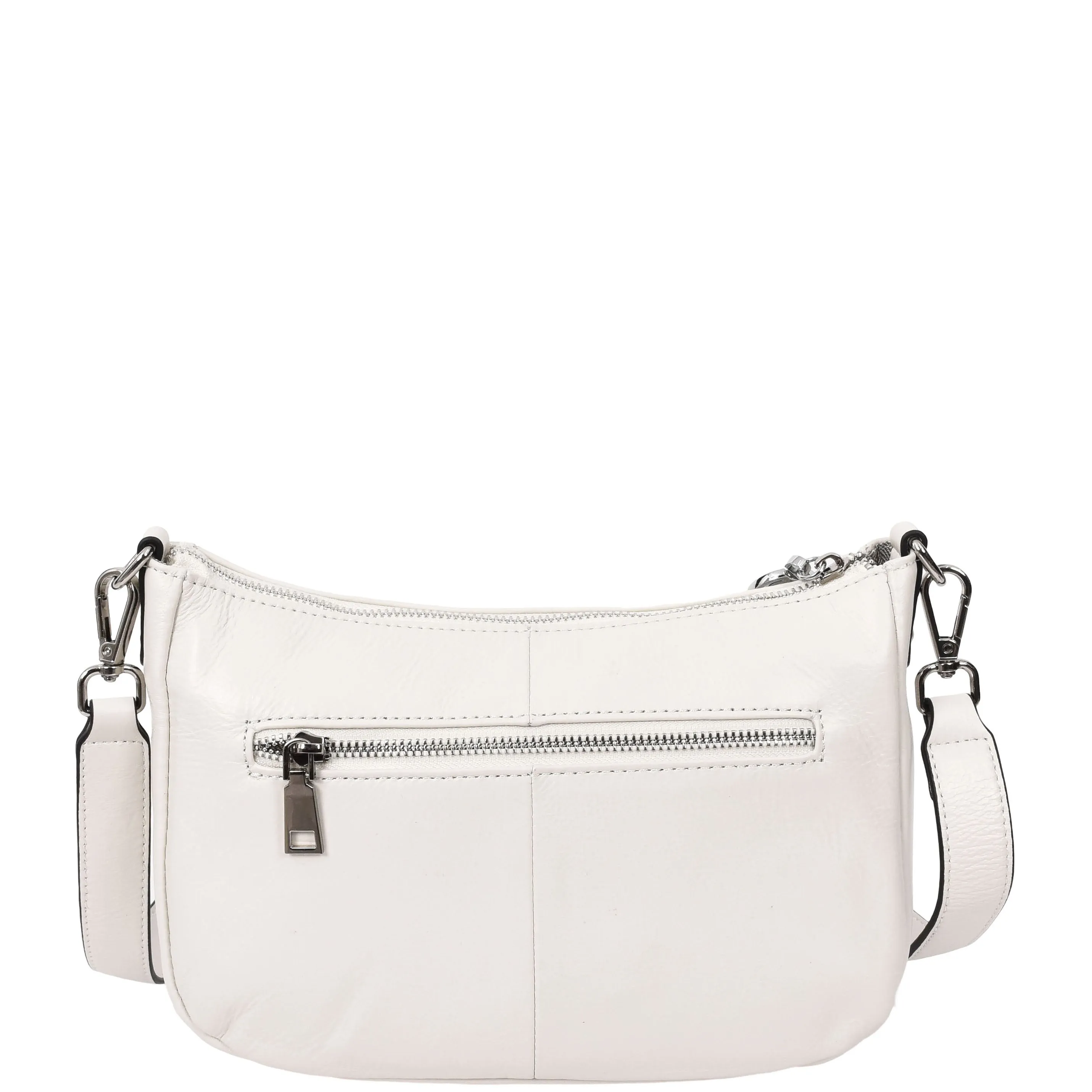 Womens Leather 2-in-1 Cross Body Handbag Aurora White