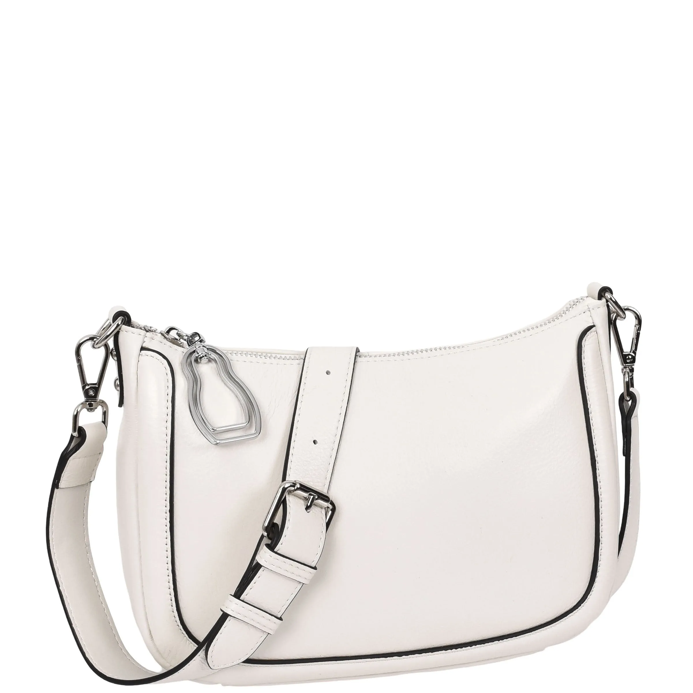 Womens Leather 2-in-1 Cross Body Handbag Aurora White