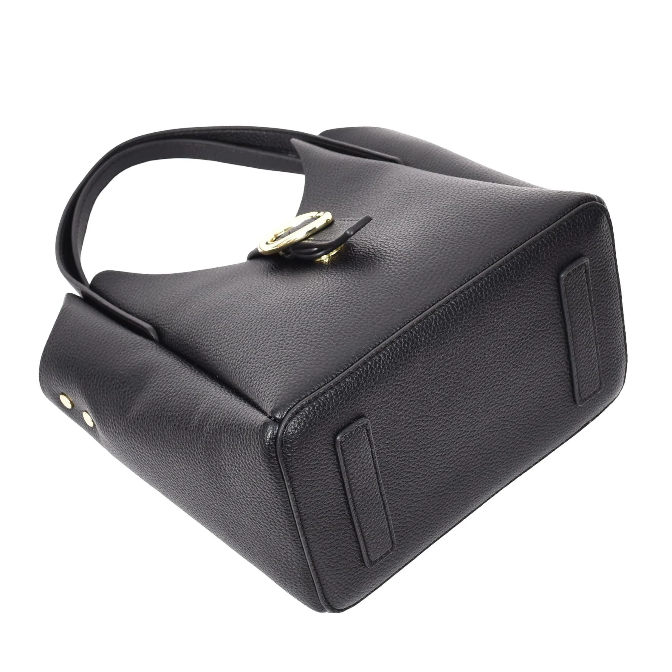 Womens Leather-Look Handbag Casual Basket Shape Small Fashion Tote Bag AH181 Black