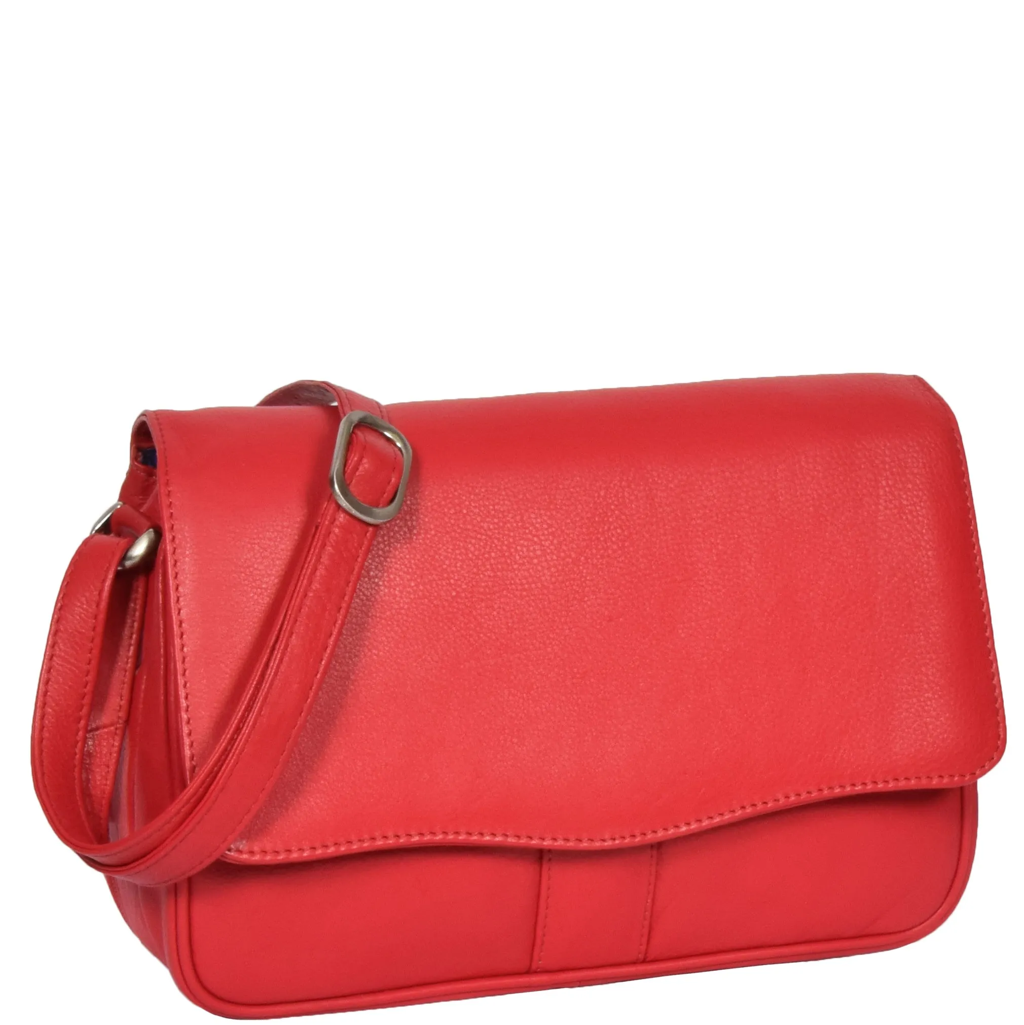 Womens Red Leather Shoulder Messenger Handbag Ada